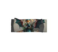 Bandeau élastique avec nœud imprimé petit dragon volant pour bébé, adapté pour les fêtes de nouveau-né, les séances photo et au quotidien