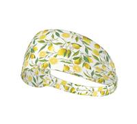 Bandeau élastique confortable avec imprimé citrons tropicaux frais, 10,9 x 34 cm, doux et respirant