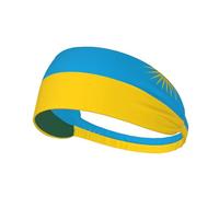Bandeau élastique de sport avec motif drapeau BROLEO du Rwanda - Séchage rapide - Évacuation de l'humidité