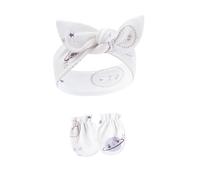 Bandeau élastique en coton doux pour filles, nouveau-nés, tout-petits, coiffe élégante avec moufles anti-rayures