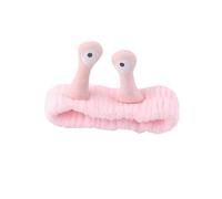 Bandeau élastique en forme d'escargot pour se laver le visage - Joli bandeau élastique en polaire corail doux pour femmes et filles (rose)
