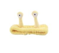 Bandeau élastique en forme d'escargot pour se laver le visage - Joli bandeau élastique en polaire corail doux pour femmes et filles (jaune)