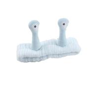 Bandeau élastique en forme d'escargot pour se laver le visage - Joli bandeau élastique en polaire corail doux pour femmes et filles (bleu)