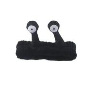 Bandeau élastique en forme d'escargot pour se laver le visage - Joli bandeau élastique en polaire corail doux pour femmes et filles (noir)