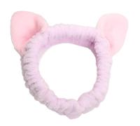 Bandeau élastique en peluche avec oreilles de chats en fourrure pour le lavage du visage féminin pour le maquillage et le sport
