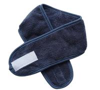 Bandeau élastique en polaire corail avec autocollant magique pour le maquillage, le spa, le visage, la douche (bleu)