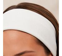 Bandeau élastique en tricot côtelé pour femme, accessoire de cheveux texturé décontracté pour le style quotidien et l'exercice, le yoga, 21,6 x 7,1 cm, blanc, 1 pièce