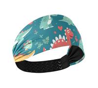 Bandeau élastique épais avec motif dinosaure Bauhaus pour la Saint-Valentin, le football, le tennis, la randonnée, les sports athlétiques