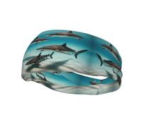 Bandeau élastique Fish in The Deep Sea Basketball Fitness Bandeau de Sport Unisexe Sports Course Cyclisme Yoga Bande absorbant la transpiration