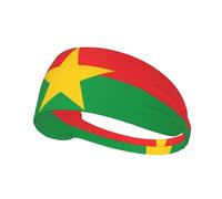 Bandeau élastique imprimé drapeau du Burkina Faso - Respirant et confortable pour le sport, le yoga, le cyclisme, etc
