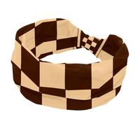 Bandeau élastique large antidérapant pour femme - Échiquier - Échecs - Évacuation de l'humidité - Pour yoga, gym, course à pied, fitness, sport