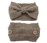Bandeau élastique noué en tricot avec boutons pour cheveux, armer les oreilles, doux pour le rap de tête