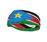 Bandeau élastique patriotique avec drapeau mignon du Soudan du Sud, idéal pour le cyclisme, le football et la