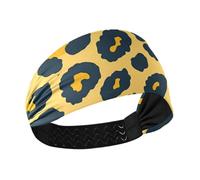 Bandeau élastique pour femme avec texture peau de léopard, doré, noir, évacuation de l'humidité, absorption de la transpiration, pour le cyclisme, le tennis, le cyclisme, banda para el cabello