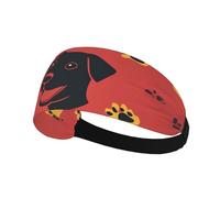 Bandeau élastique Sport Bandeau XBKGOHA Gros plan de la tête d'un chien avec un fond solide Imprimé Doux Respirant Séchage rapide