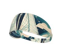 Bandeau élastique ultra doux imprimé bateau océan respirant sport course à pied activités de plein air