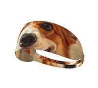 Bandeau élastique ultra doux imprimé Corgi respirant pour le sport, la course à pied, les activités de plein air