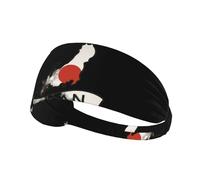 Bandeau élastique unisexe avec drapeau imprimé carte du Japon, idéal comme cadeau pour les amis amateurs de sport, la famille