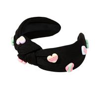 Bandeau élégant avec nœud doux pour femme et fille avec breloque en forme de cœur - Turban - Décoration de cheveux