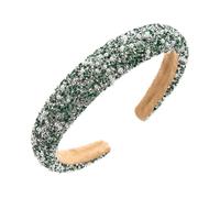 Bandeau élégant avec strass et perles pour femme - Bandeau haut de tête de mort pour les fêtes formelles et les occasions spéciales