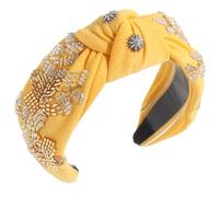Bandeau élégant et large pour femme avec perles cloutées - Serre-tête de voyage antidérapant - Bandeau noué pour fille