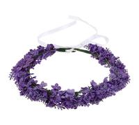 Bandeau Élégante à Fleurs en Tissu, Couronne Violet Lavande | Ruban Réglable, Texture Réaliste, Mariée, Couleur Vive, pour Coiffure, Fêtes D'anniversaire