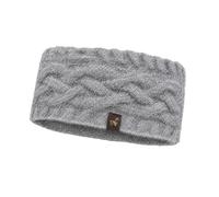 Bandeau en 100 % laine d'alpaga - Design tressé - Doux, chaud et respirant - Élastique et régule la température - Bandeau d'hiver pour l'extérieur et la vie quotidienne (1, gris argenté, taille unique