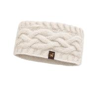 Bandeau en 100 % laine d'alpaga - Design tressé - Doux, chaud et respirant - Élastique et régule la température - Bandeau d'hiver pour l'extérieur et la vie quotidienne (1, blanc laine, taille unique)