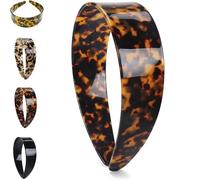 Bandeau en acétate de qualité supérieure avec dents - Large motif léopard - Antidérapant - Sans maux de tête - Confortable - Pour le bureau et le style (B)