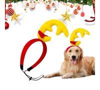 Bandeau en bois de renne pour chien, anneau en bois de renne pour chien, bandeau de Noël réglable pour chiens, cornes de cerf colorées avec bande élastique, accessoires festifs pour animaux de