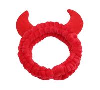 Bandeau en corne d’Halloween - Enveloppement de tête de style diable | Bande de serviette de maquillage douce | Bandeau de douche cosmétique élastique mignon, accessoire décoratif pour cheveux pour fe