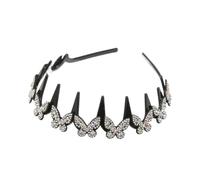 Bandeau En Cris-tal Ondulé Papillon, Bandeau Ondulé Pour Femmes (C)