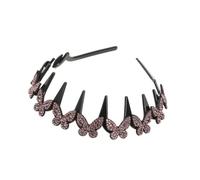 Bandeau En Cris-tal Ondulé Papillon, Bandeau Ondulé Pour Femmes (D)