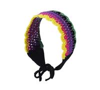 Bandeau en crochet creux pour cheveux - Motif à rayures ethniques - Turban pour filles - Accessoires photo