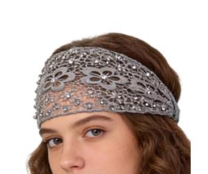 Bandeau en dentelle - 1 ensemble de cercles brodés pour le soin de la coiffure, diadème orné de perles de verre, couvre-chef, ornement floral pour mariages, sorties, fonctions et soirées de gala en