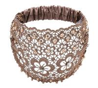 Bandeau en dentelle, bandeau large en dentelle,Larges bandeaux élastiques en de perles florales |Accessoires pour cheveux pour femmes et filles, foulard élégant pour le yoga, la gym, les spo