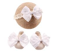 Bandeau en dentelle doux et respirant pour bébé - Pas de chaussettes essoreuses - Avec nœud papillon charmant - Ensemble de chaussettes en dentelle élégante