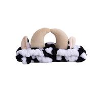 Bandeau en flanelle avec cornes en forme de vache - Bandeau élastique pour le visage - Pour filles