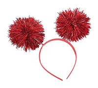 Bandeau en forme de boule rebondissante en forme de guirlande - Joli serre-tête - Cadeau de festival pour ami et enfant - Bandeau de Noël pour femme - En forme de boule pour enfants et femmes, Rouge