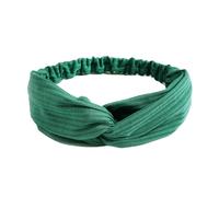 Bandeau en forme de croix pour femme - Bandeau bohème croisé - Bandeau élastique - Accessoire de cheveux - Bandeau en tissu pour femme - Sport - Yoga - Vert C