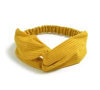 Bandeau en forme de croix pour femme - Bandeau bohème croisé - Bandeau élastique - Accessoire de cheveux - Bandeau en tissu pour femme - Sport - Yoga - Jaune A