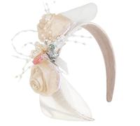Bandeau en maille pour femme - Bandeau rose - Bandeau de thé - Bandeau de mariage - Serre-tête bibi pour femme - Bandeau bibi pour femme