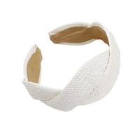 Bandeau en paille tissée naturelle, bande élastique réglable, design unisexe pour un usage quotidien, les voyages, les vacances, bandeau décoré avec tresse