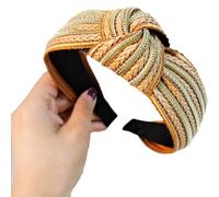 Bandeau en paille tressée avec nœud - Outil de coiffure - Plusieurs couleurs - Avec nœud