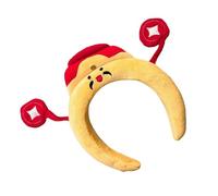 Bandeau en peluche de dessin animé Dieu de la richesse/tête de dragon pour le Nouvel An, les fêtes, le lavage du visage, bandeau pour le Nouvel An chinois