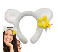 Bandeau en peluche - Oreilles d'ours H : Grâce à la broderie détaillée sur les oreilles d'ours moelleuses ainsi qu'aux reflets de corne 3D, ce bandeau offre un look captivant et tendance. L'accessoire