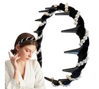 Bandeau en perles pour filles - Coiffe antidérapante pour femmes et filles | Accessoire de cheveux de style vague avec peigne à dents | Coiffe élégante en perles pour un usage quotidien, mariages