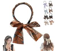 Bandeau en satin rétro avec nœud croisé - Réglable - Antidérapant - Pour perruques et femmes (02)