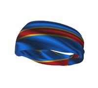 Bandeau en soie avec drapeau de la République démocratique du Congo pour homme et femme, antidérapant, anti-transpiration, idéal pour la gym, le basket-ball, le yoga
