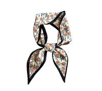 Bandeau en soie for femmes, Foulard slim, bandes de cheveux, sac, ruban for poignet, chouchou for filles, bandeau pied-de-poule, Foulard(Color:Lo-12)